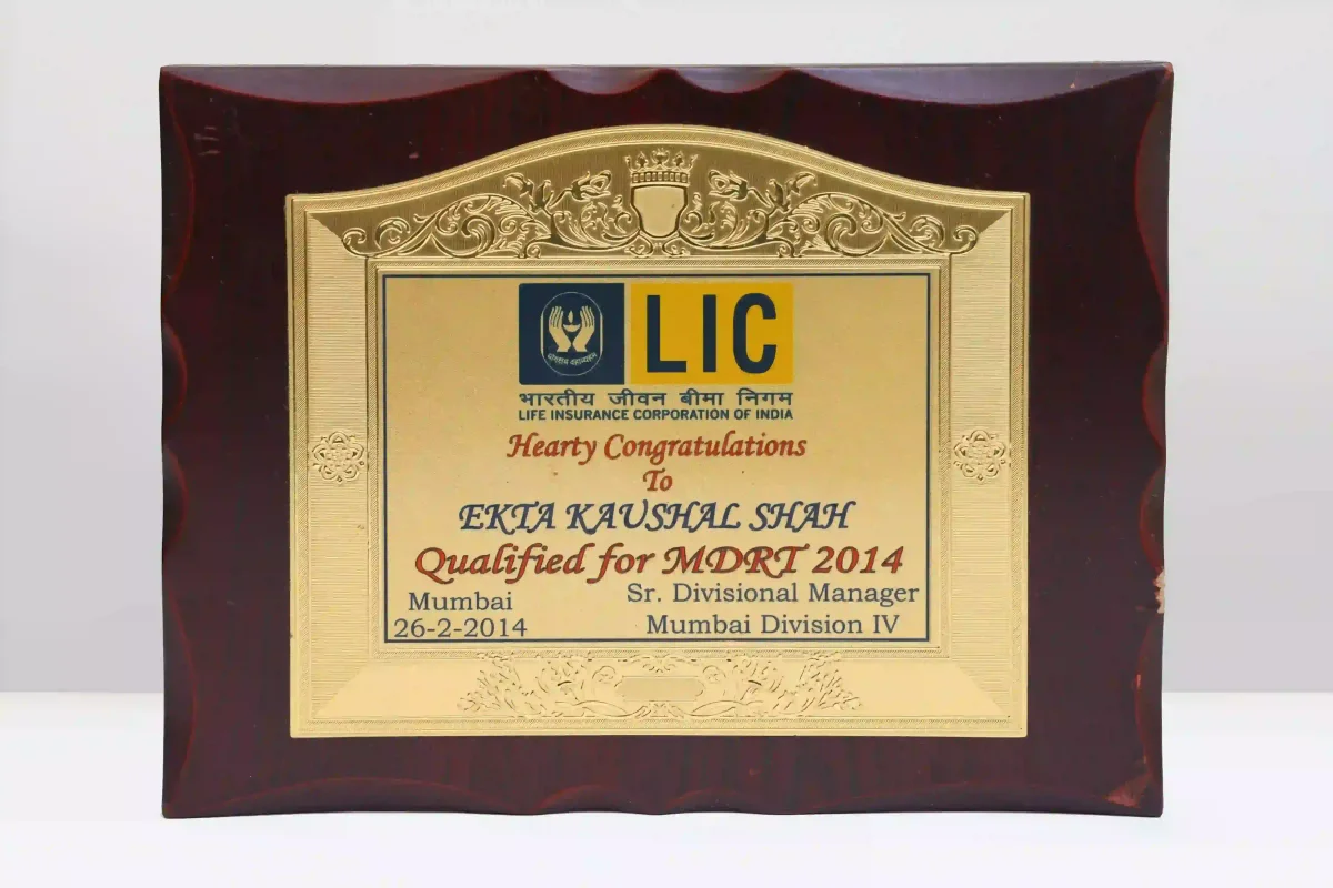 LIC MDRT Award – Ekta Kaushal Shah